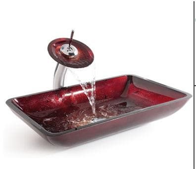 rectangular glass basin